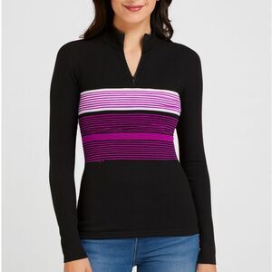 NWOT Free People Pullover 1/4 Zip Athletic Fitted Long Sleeve Mock Neck Top M/L